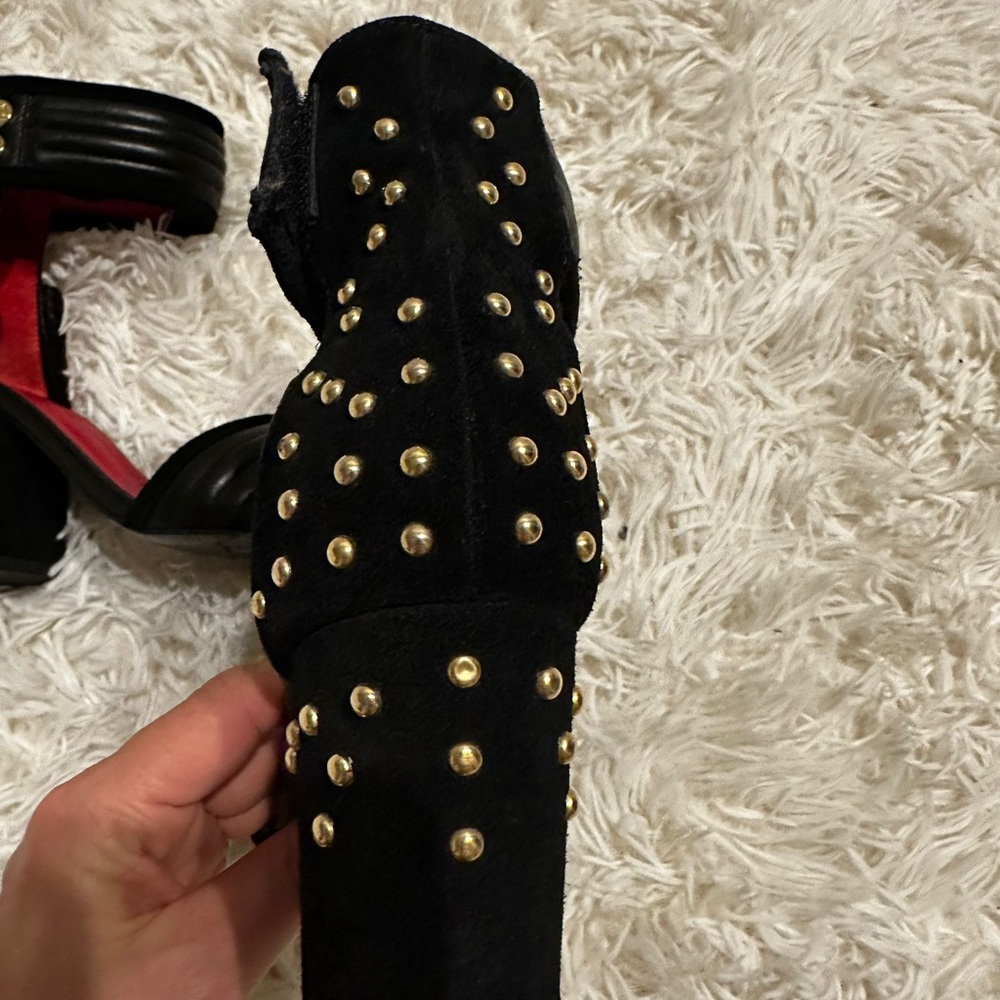 ZADIG & VOLTAIRE leather sandals studded suede size 8 - Picture 7 of 9